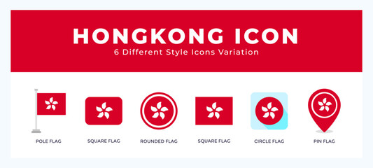 Hong kong vector icon. with different styles vector illustration.
