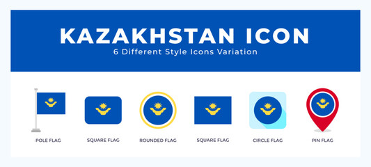 Fototapeta premium Kazakhstan vector icons designed. icon symbol set.