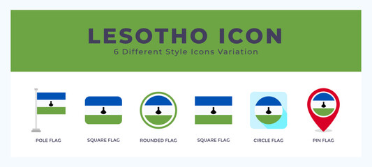 Lesotho set of simple icons great for web. app. presentation and more.