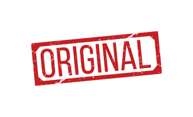 Original Red rubber stamp on white background. Original stamp sign. Original stamp.