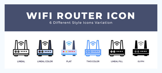 Wifi router icon in different style vector illustration.