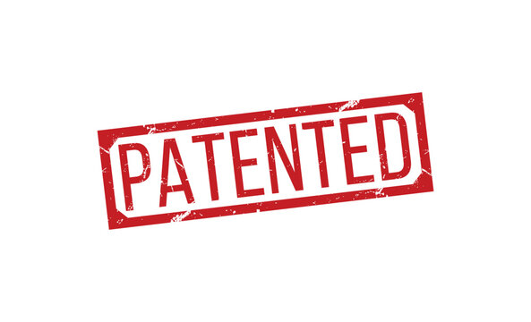 PATENTED red rubber stamp vector design.