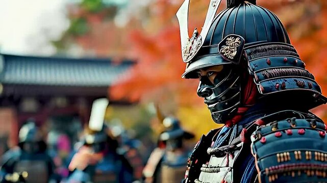 a samurai in a black mask and armor
