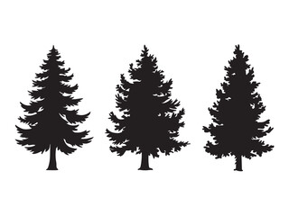 Christmas Tree Silhouette Vector Illustration design, Vector illustration isolated on white background.