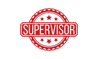 Supervisor Red rubber stamp on white background. Supervisor stamp sign. Supervisor stamp.