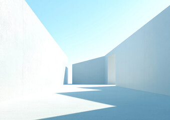 Abstract 3d rendering minimalist style architectural space scene
