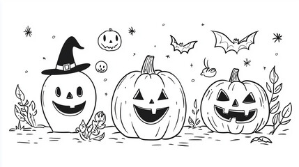 easy cute halloween coloring page for kids