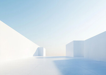 Abstract 3d rendering minimalist style architectural space scene