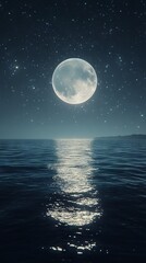 Moonlit Tranquility Over the Sea