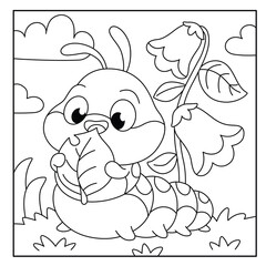 Caterpillar coloring page for kids