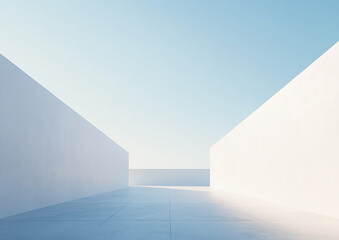 Obraz premium Abstract 3d rendering minimalist style architectural space scene