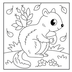 Chipmunk coloring page for kids