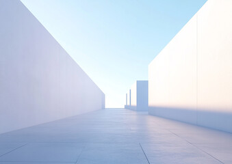 Abstract 3d rendering minimalist style architectural space scene