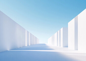 Obraz premium Abstract 3d rendering minimalist style architectural space scene