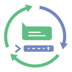 Prompt Adaptation Icon. Representing Input Flexibility. AI Prompt Adjustment. System Adaptability. Dynamic Input Management. Vector Editable icon.