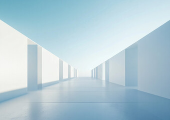 Abstract 3d rendering minimalist style architectural space scene,