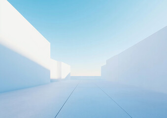 Obraz premium Abstract 3d rendering minimalist style architectural space scene,
