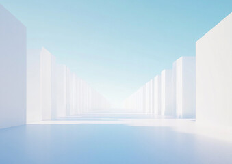 Abstract 3d rendering minimalist style architectural space scene,