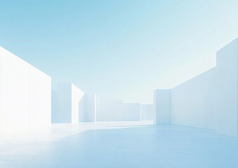 Abstract 3d rendering minimalist style architectural space scene,