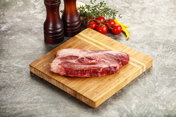 Raw beef chuck roll steak