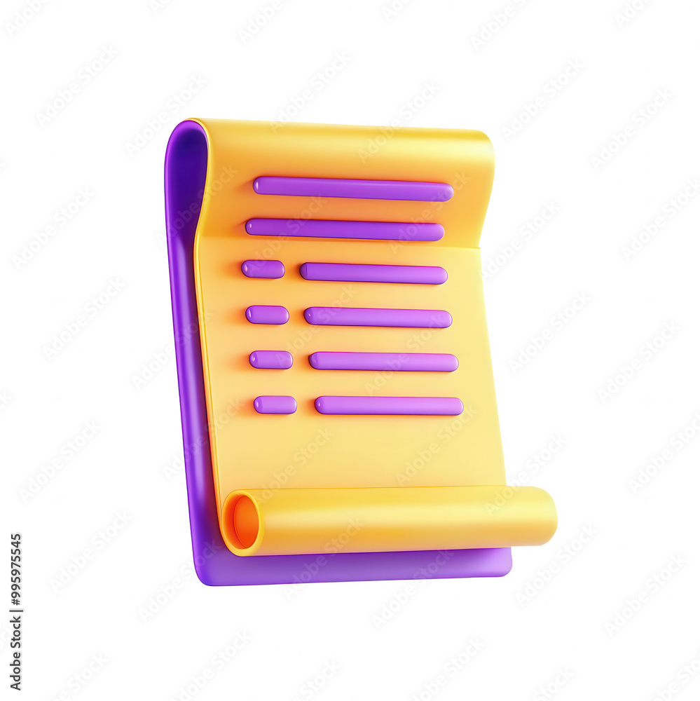 Poster this image features a colorful scroll design with yellow and purple elements, featuring various shap