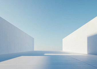 Abstract 3d rendering minimalist style architectural space scene,