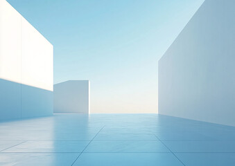 Obraz premium Abstract 3d rendering minimalist style architectural space scene,