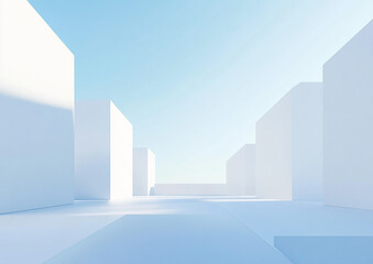 Abstract 3d rendering minimalist style architectural space scene,