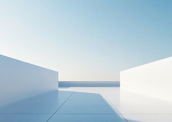 Fototapeta premium Abstract 3d rendering minimalist style architectural space scene,