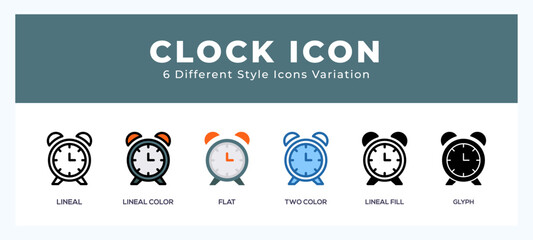 Clock icon set. vector illustration.