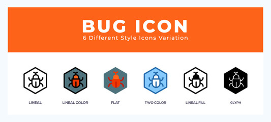 Bug symbol icon vector. symbol illustration