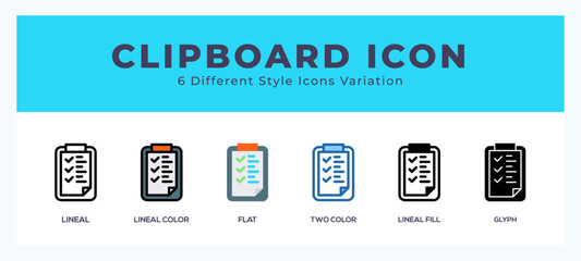 Clipboard icon for websites and apps. vector illustration © Icon