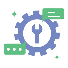 Conversational Flow Management Icon. Representing AI Conversation Handling. System Dialogue Management. Conversational AI Workflow. User Interaction Flow. Vector Editable icon.