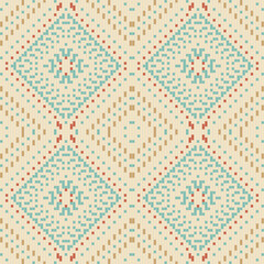 Ethnic Decoration Ikat Pattern Designfolk Embroidery, Aztec Geometric Ornament Print. Design for Carpet, Wallpaper, Clothing, Wrapping, Fabric