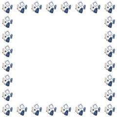 winter pattern theme with beanie hat, headphones, socks, gloves and little stars on transparent background