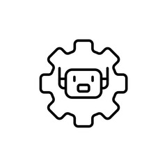 Bot configuration outline icons, minimalist vector illustration ,simple transparent graphic element .Isolated on white background