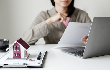 Real estate concept Home insurance, loans and home rentals