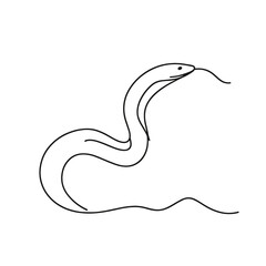 A snake is shown in a white background. The snake is curled up and has its head down