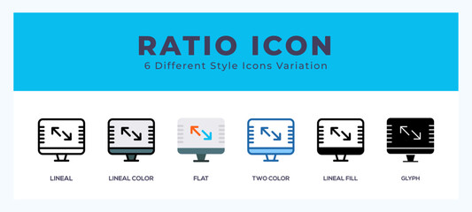 Ratio icon symbol. isolated. vector illustration with different styles