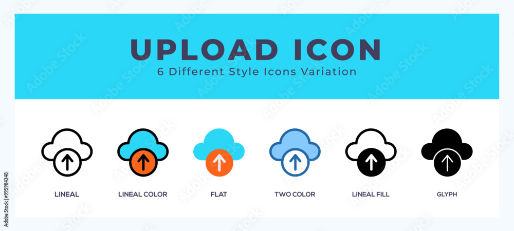 Fototapete Upload vector icons designed. icon symbol set.