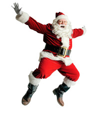 Santa jump and dance transparent background