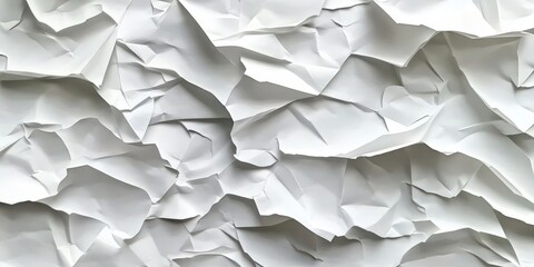 Obraz premium Crumpled White Paper Texture for Backgrounds