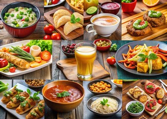 Scrumptious pictures of global cuisine, including Indian curries, Mexican tacos, Italian pasta, and Chinese stir-fries, showcase a diverse palette of morning, noon, and night meal options.