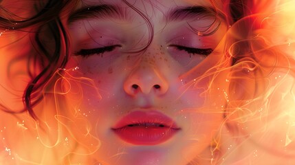 Fototapeta premium Illustrate the girl with a wistful expressio. AI generated