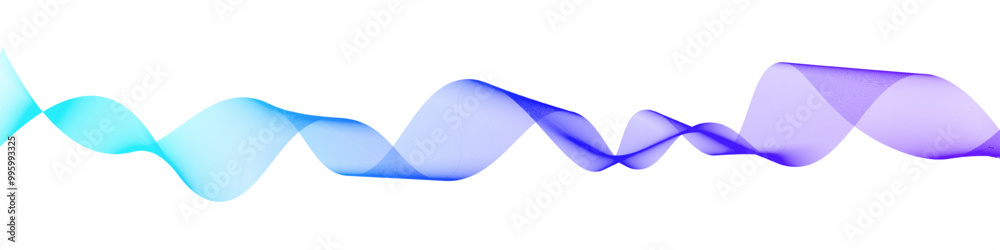 Poster Vector wave dynamic music lines. Blue-violet abstract lines. Sound waves on transparent background for your design. Vector EPS 10