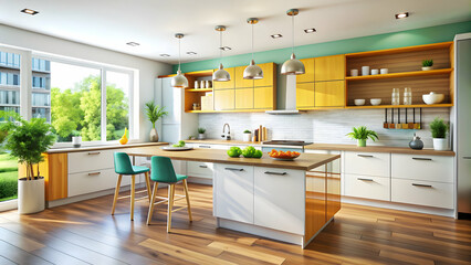 Bright and modern kitchen , Bright, modern, kitchen, interior, home, design, sleek, contemporary, minimalistic, cooking