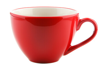 A red cup offee, isolated on white background.
