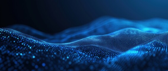 A blue wave with a lot of dots on it