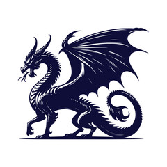 Naklejka premium dragon silhouette vector illustration