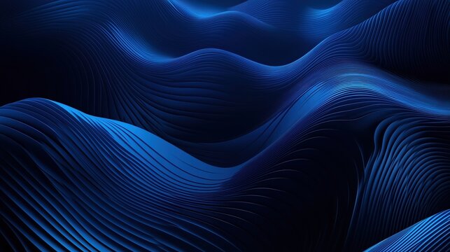 Fototapeta A blue wave with a dark blue background